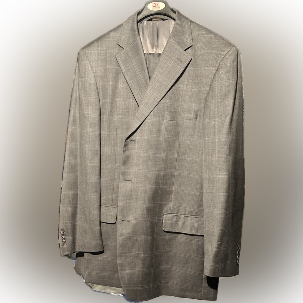 Men Grey Suit With Stripes